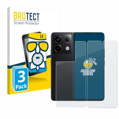 Abbildung von BROTECT Entspiegelungs Schutzglas für Xiaomi Redmi Note 13 Pro 5G (Display+Rückseite) (3 Stück) Schutz Folie Glas Matt [Kratzfest 9H, Anti Reflex]
