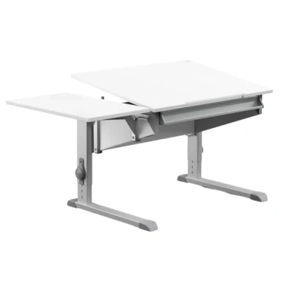 Abbildung von moll Sprinter Compact mit Side Top, höhenverstellbarer Kinderschreibtisch für Jungen und Mädchen, Korpus Weiß, Holzwerkstoff, 90cm (+40cm) x 70,5cm