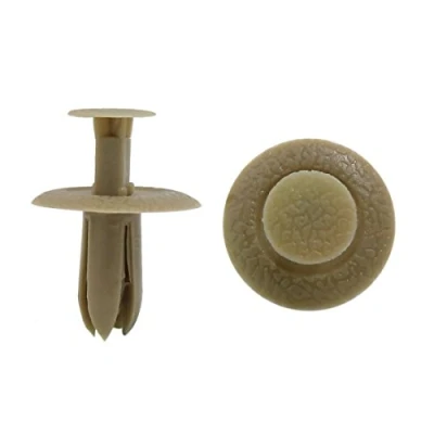 Abbildung von sourcing map 100 STK Beige 6 mm Loch Plastik Niete Tür Klemme Clips für Auto de