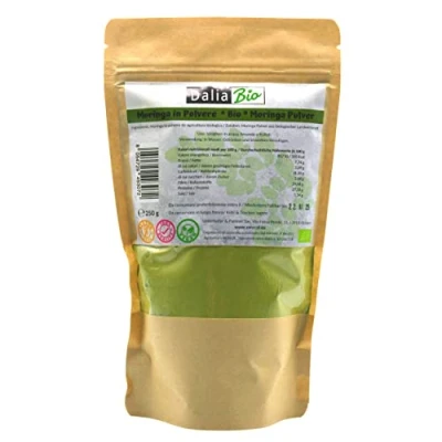 Abbildung von ZeroCal Dalia Bio Moringa Pulver feines Blattpulver von Oleifera kontrolliert biologischer Anbau, 250 g