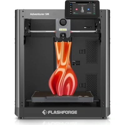 Abbildung von FLASHFORGE Adventurer 5M 3D Drucker, Voll Auto Kalibrierungsdruck mit 1 klick Max 600mm/s Geschwindigkeit, Vollmetall CoreXY Struktur Präzises Drucken, Einfache Wartung Düse, Druckgröße 220x220x220mm