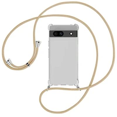 Abbildung von mtb more energy® Handykette kompatibel mit Google Pixel 7a Caramel Smartphone Hülle zum Umhängen Anti Shock Full TPU Case