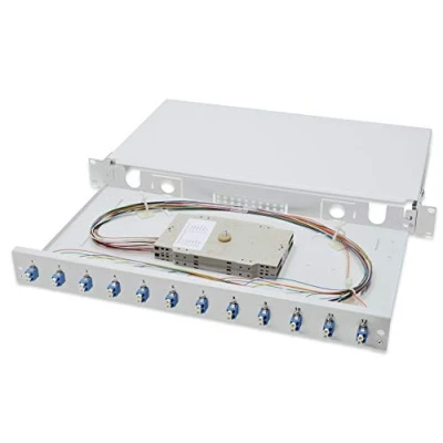Abbildung von DIGITUS LWL Spleißbox 12 Kupplungen LC OS2 1HE 19 Zoll Single Mode Duplex Mit Spleiß Kassette Rack Einbau