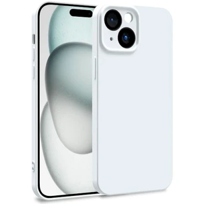 Abbildung von MyGadget Silikon Hülle kompatibel mit Apple iPhone 15 Zweilagige Handyhülle Kameraschutz Cover Innenfutter &amp; außen Weiß