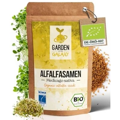 Abbildung von GotG® Bio Alfalfa Samen [20g, 200g &amp; 500g] Kresse mit bis zu 99% Keimrate Premium Sprossen zum Keimsprossen ziehen schnell keimende GMO freie Microgreens