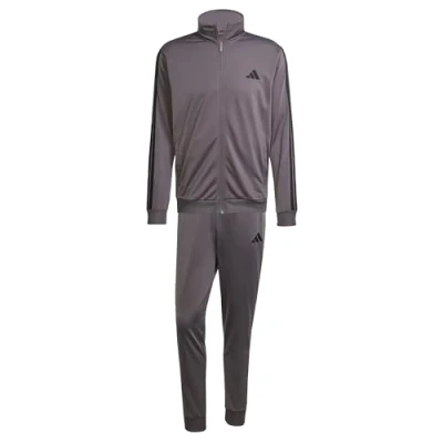 Abbildung von adidas Herren SPORTSWEAR BASIC 3 STRIPES TRICOT TRACKSUIT, Grey Strata, XL Tall