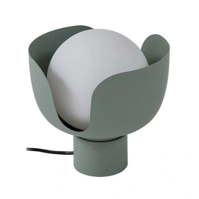 Abbildung von Lindby Tischleuchte Fiora, grün, Glas, Metall, Ø 20 cm