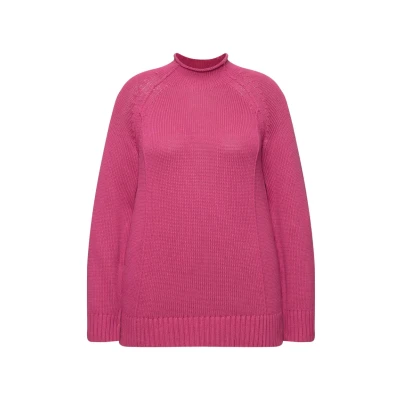 Abbildung von Ulla Popken Inverted SEAM LONG Sleeve Strickpullover, Damen, Größe: 50/52, Fuchsia