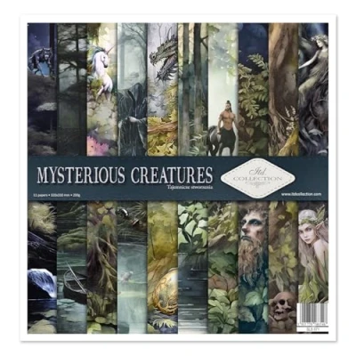 Abbildung von ITD Collection scrapbooking package 12x12 inches, paper, decorative decoupage, card making, paper size 310x320mm (SLS 071 Mysterious Creatures)