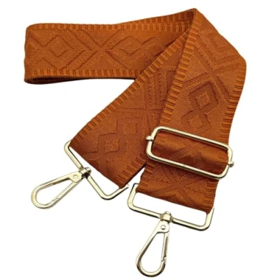 Abbildung von Verstellbarer Taschengurte Breit, 5cm Schultergurt für Tasche, zum Wechseln Goldener Karabiner Schulterriemen, Umhängegurt fur Damen Handtaschen Crossbody DIY, (Orange) 14