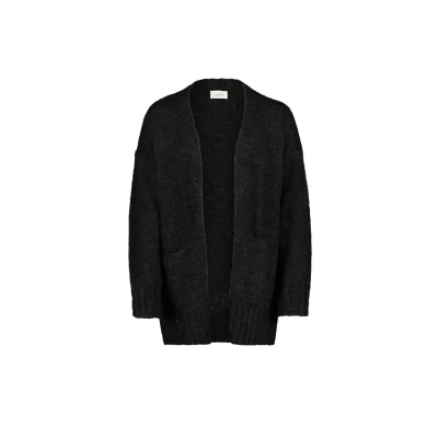 Abbildung von Cartoon Damen Basic Strickjacke mit Taschen Anthracite Melange,36