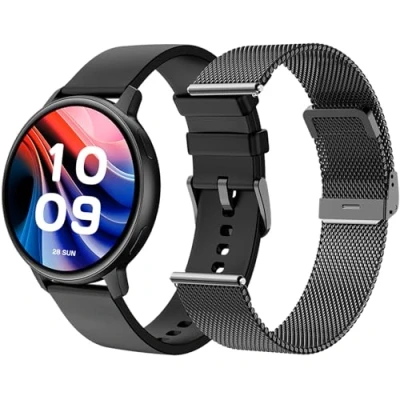 Abbildung von SPC Smartee Duo Classic Smartwatch intelligente Uhr schwarz mit austauschbarem Metallarmband, 1,43&quot; AMOLED Display, Bluetooth Anrufe, 8 Tage Akkulaufzeit, 100 Sportarten, IP68