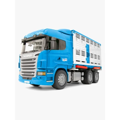 Abbildung von Bruder Scania Super 560R Tiertransport LKW mit Rind 1:16