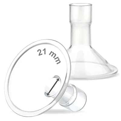 Abbildung von Maymom Myfit 21 mm Schilde; kompatibel mit Medela Milchpumpe, Personalfit, Freestyle, Harmony, Maxi, Freestyle Flex Stecker; Anschluss an Weithals/Schmal Stecker, 2 Stück