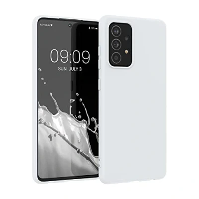 Abbildung von kwmobile Hülle kompatibel mit Samsung Galaxy A52 / 5G A52s weiches TPU Silikon Case Cover geeignet für kabelloses Laden Weiß matt