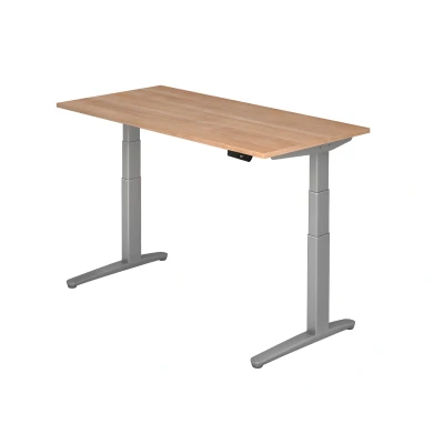 Abbildung von Hammerbacher Schreibtisch XBHM16 Nussbaum/Silber