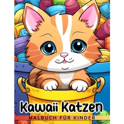 Abbildung von Kawaii Katzen Malbuch für Kinder: 30 niedliche Chibi Malvorlagen zur Stressbewältigung, als Scherzgeschenke, Wichtelgeschenke und Weihnachtsgeschenke.