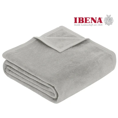 Abbildung von Wohndecke Luxus, IBENA, verschiedene Größen, unifarbenes Design, Kuscheldecke
