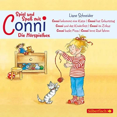 Abbildung von Spiel und Spaß mit Conni Die Hörspielbox (Meine Freundin ab 3): »Conni bekommt eine Katze«, hat Geburtstag«, das ... backt Pizza«, lernt Rad fahren«: 3 CDs