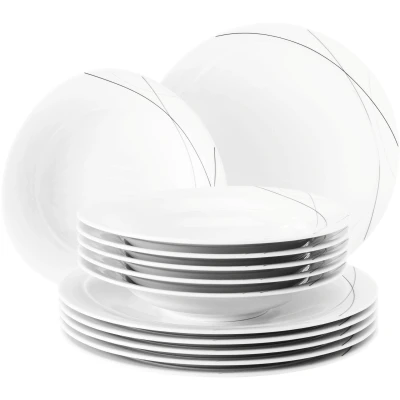 Abbildung von Seltmann Weiden Tafelservice &quot;Teller Set, Geschirr Set Trio Highline&quot;, (Set, 12 tlg.), Made in Germany, Teile, für 6 Personen