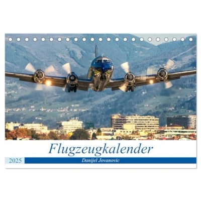 Abbildung von Flugzeugkalender (Tischkalender 2025 DIN A5 quer), CALVENDO Monatskalender