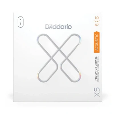 Abbildung von D&#039;Addario XSAPB1047 3P Gitarrensaiten mit Phosphor Bronzebeschichtung, für 6 saitige Gitarren, extra leicht, 3er Pack