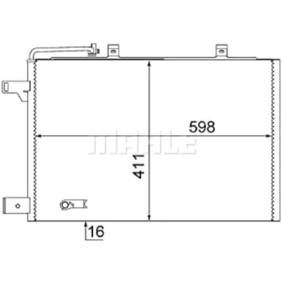 Abbildung von MAHLE ORIGINAL AC 370 000S Klimakondensator mit Trockner, ohne Sensor 16 13,8 603 MERCEDES BENZ: B Klasse, A Klasse