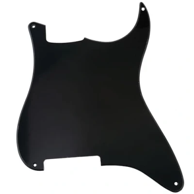 Abbildung von Musiclily 4 Löcher Gitarre Schlagbrett Rohmaterial ST Pickguard für Strat Style E Gitarre,1 lagig Schwarz