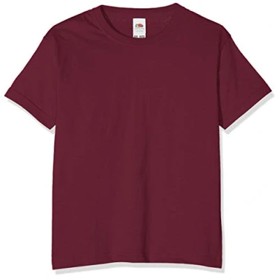 Abbildung von Fruit of the Loom Jungen T Shirt, Burgunder, 5 6 Jahre (116)