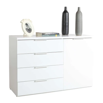 Abbildung von Composad Kommode &quot;Mundi, Lowboard, TV Board, Kommode, Fernsehschrank&quot;, (1 St.), mit 4 Schubladen und 1 Tür hochglanz lackiert