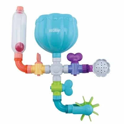 Abbildung von Nuby Badespielzeug &#039;Crazy Waterworks&#039; Badewannespielzeug für Kinder Interaktives Wasserspielzeug ins Badewanne Mit Saugnäpfen Aqua BPA frei 18+ Monate
