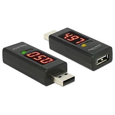 Abbildung von Delock Adapter USB 2.0 A Stecker &gt; Buchse mit LED Anzeige für Volt und Ampere