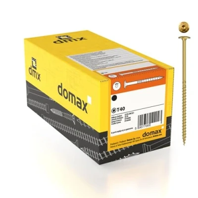 Abbildung von DMX Konstruktionsschrauben Holzschrauben Tellerkopfschrauben Spanplattenschrauben Tischlerschrauben mit Tellerkopf Torxkopf CT 6mm TORX Zink galvanisiert 6x120 (100 St./Verp.)