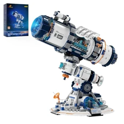 Abbildung von JMBricklayer Space Telescope Klemmbausteine Bausätze für Erwachsene, Weltraumteleskop Bausteine mit Lichtern 70009, Weltraumerkundungsteleskop zum Sammeln,Geschenkidee ab 8 9 10 Jahre Jungen
