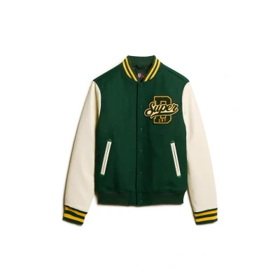 Abbildung von Superdry Varsity Bomberjacke, Herren, Größe: Large, Pine green