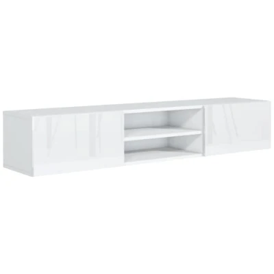 Abbildung von meble masztalerz TV Hängeschrank Weiss Hochglanz mit 2 Ablagen und Türen, 120 cm, Lowboard, Schrank, Wohnzimmer Möbel