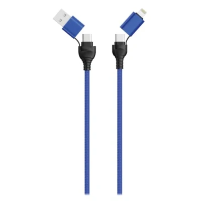 Abbildung von 2GO 4 in 1 USB/Type C Datenkabel blau 120cm