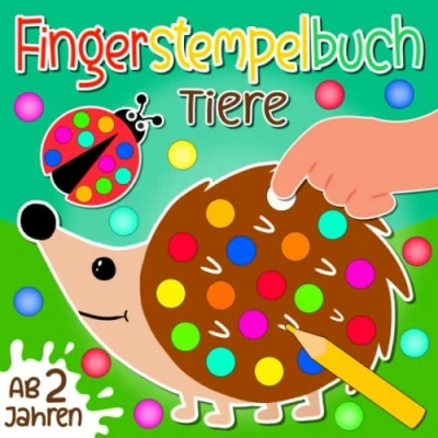 Abbildung von Fingerstempelbuch ab 2 Jahren: Tiere Finger Stempeln für Kleine Künstler Fingerstempeln zum Malen und Basteln Fingerstempelfarbe Kinder 2, Jungen &amp; Mädchen