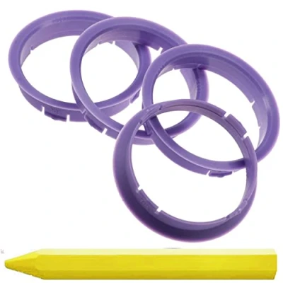 Abbildung von 4X Zentrierringe Lila 63,3 mm x 60,1 + 1x Reifen Kreide Fett Stift
