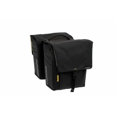 Abbildung von New Looxs Tulum Double 32 L Doppeltasche MIK Gepäckträgertasche Eingebauter Adapter Recyceltem Polyester E Bikes Geeignet Doppelte Fahrradtasche Schwarz