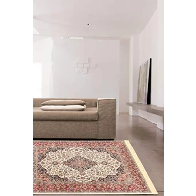 Abbildung von ABC Tappeti Teppich Farshian Medallion elfenbein/rot 100 x 140 cm