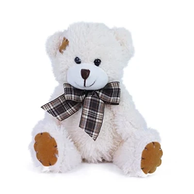 Abbildung von Teddys Rothenburg Kuscheltier Teddybär 15 cm weiß mit Flicken