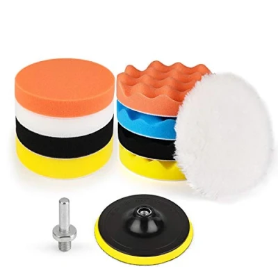 Abbildung von Kshineni 150mm Polierschwämme Pads,11tlg Polierpad Schwämme Pad Polierschwamm Auto Polieraufsatz Akkuschrauber Set für Exzenter Poliermaschine Schleifmaschine zum Polieren,Schleifen,Wachsen