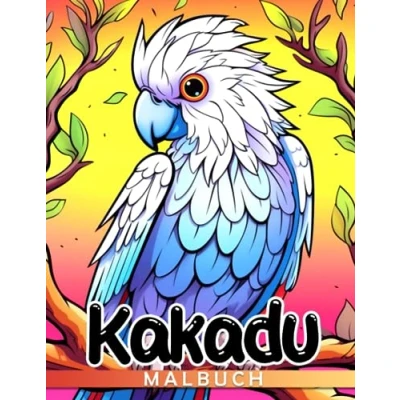 Abbildung von Kakadu Malbuch: Unterhaltsame Ausmalbilder mit wunderschönen Illustrationen von Kakadus zur Entspannung und Stressbewältigung für Erwachsene