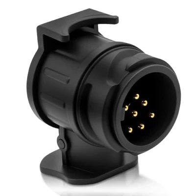 Abbildung von YESLUSY Anhänger Adapter 13 auf 7 polig, Poliger Anhängerstecker, Anhängerkupplung für PKW, KFZ, LKW, Autos, Wohnwagen, Boote, Anhänger, 12V Adapterstück