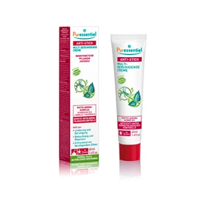 Abbildung von Puressentiel Anti Stich Multi beruhigende Creme Insekten und Pflanzenstiche 100% natürliche Wirkstoffe Frische Effekt Lindert Juckreiz Reizungen 40 ml