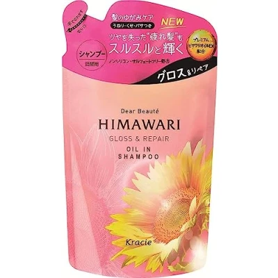 Abbildung von Dear Beaute HIMAWARI Kracie Oil In Hair Shampoo 360ml Gross &amp; Repair Refill (Green Tea Set)