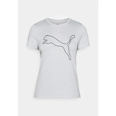 Abbildung von PUMA Unisex W TAD Essential Heather Logo Tee T Shirts, Medium Gray Heather,