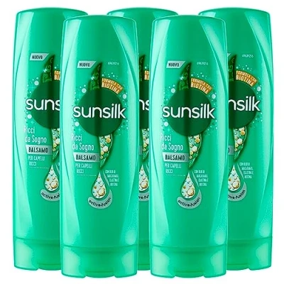 Abbildung von Sunsilk Lockenbalsam für zähmende Locken gegen Frizz definiertes und elastisches Haar 5 Flaschen à 200 ml
