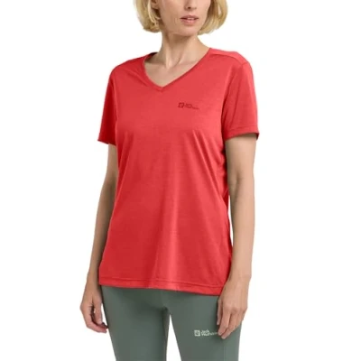 Abbildung von Jack Wolfskin Crosstrail T Tshirt basic, Damen, Größe: Large, Vibrant red